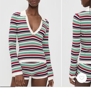 NWT Seven Wonders Xyla Collared Long Sleeve Knit Top